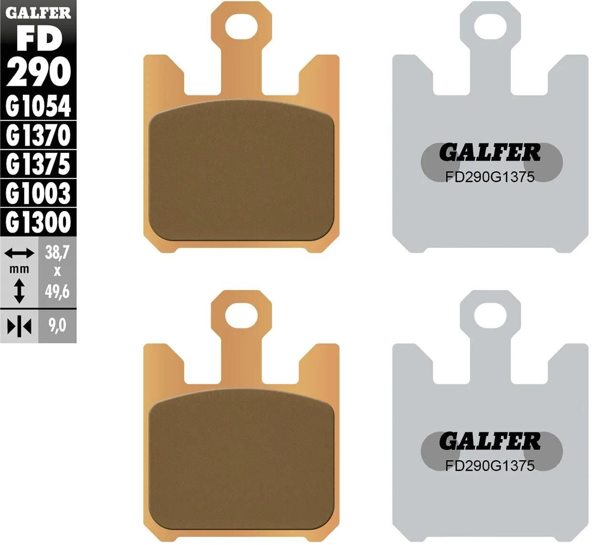Galfer bremseklodser fd290 bremseklodser fd290 g1375 sint.metal str: sp.