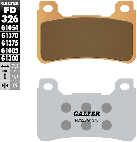 Galfer bremseklodser fd326 sintrede bremseklodser fd326 g1375