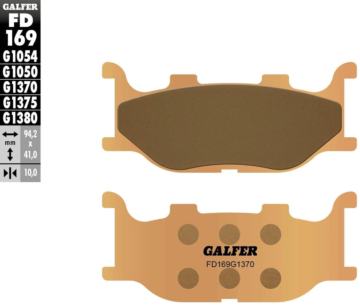 Galfer bremseklodser fd169 bremseklods fd169 g1370 sintret metal