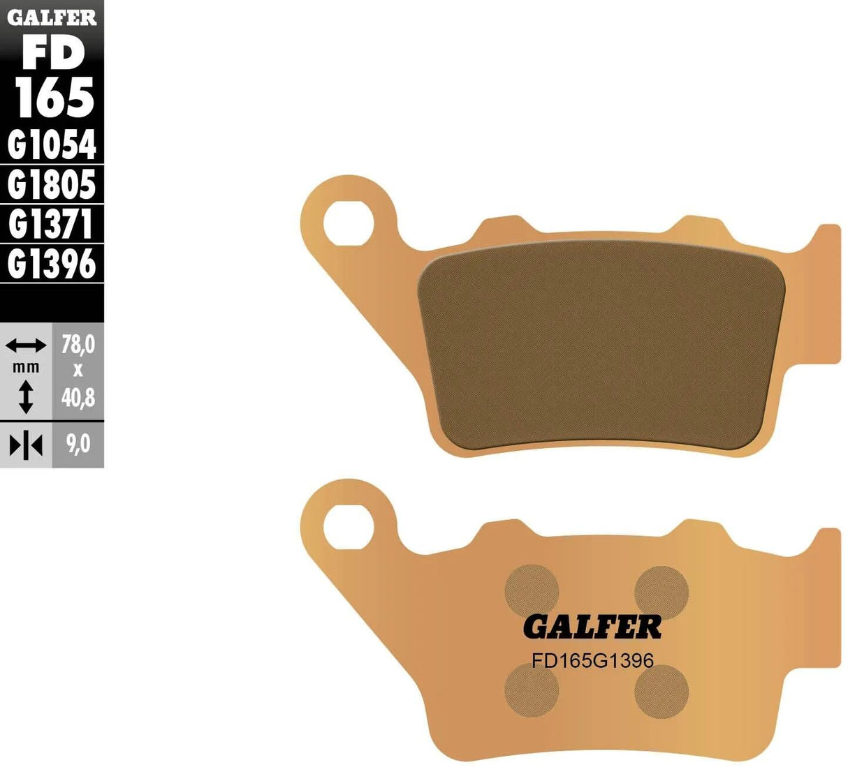 Galfer bremseklodser fd165 bremseklods fd165 g1371 sintret metal af.