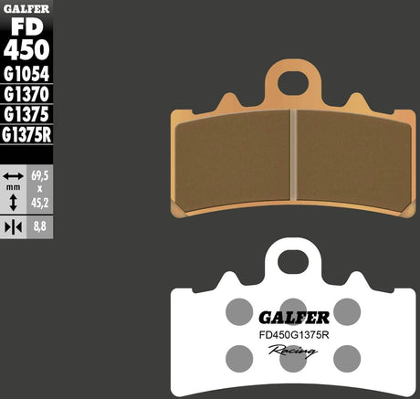 Galfer bremseklodser fd450 sintrede bremseklodser fd450 g1375r racing