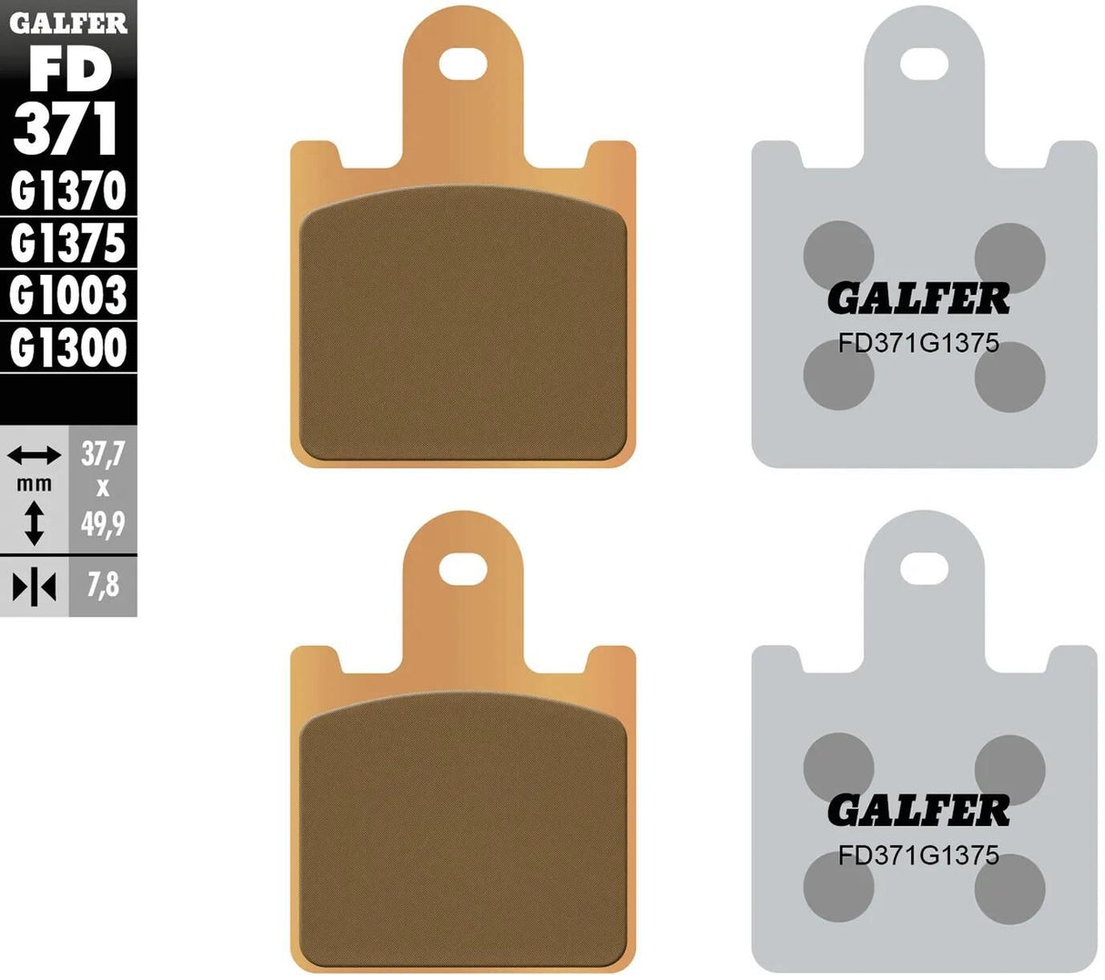 Galfer bremseklodser fd371 sintrede bremseklodser fd371 g1375