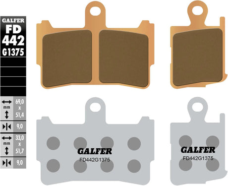 Galfer bremseklodser fd442 bremseklods fd442 g1375 sint.metal str. sp.