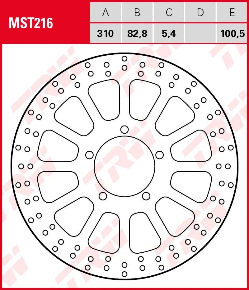 TRW bremseskive MST216 rotor MST216 stiv