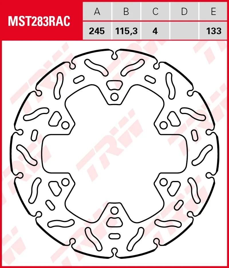 TRW bremseskive mst283rac rotor mst283rac stiv