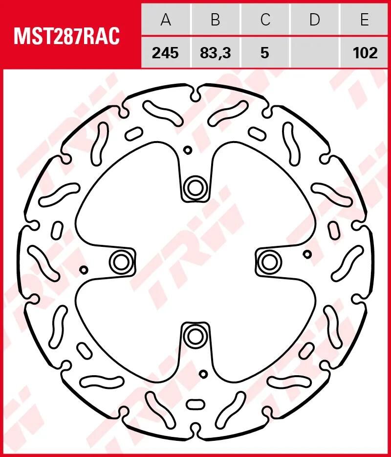 TRW bremseskive mst287rac rotor mst287rac stiv