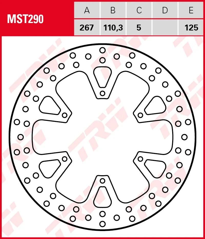 TRW bremseskive MST290 rotor MST290 stiv