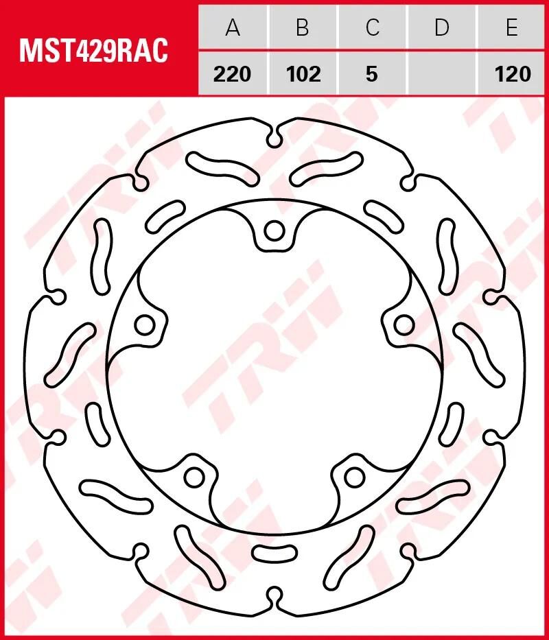 TRW bremseskive MST429RAC rotor MST429RAC stiv