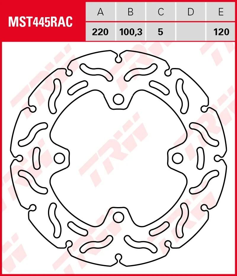 TRW bremseskive MST445RAC rotor MST445RAC stiv