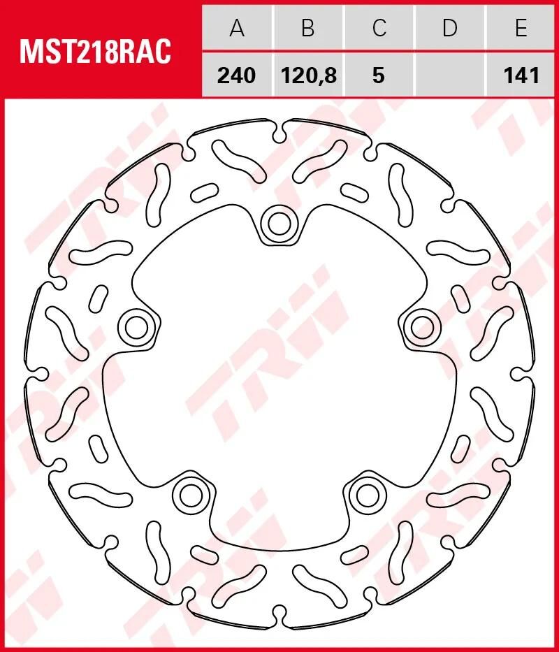 TRW bremseskive mst218rac rotor mst218rac stiv