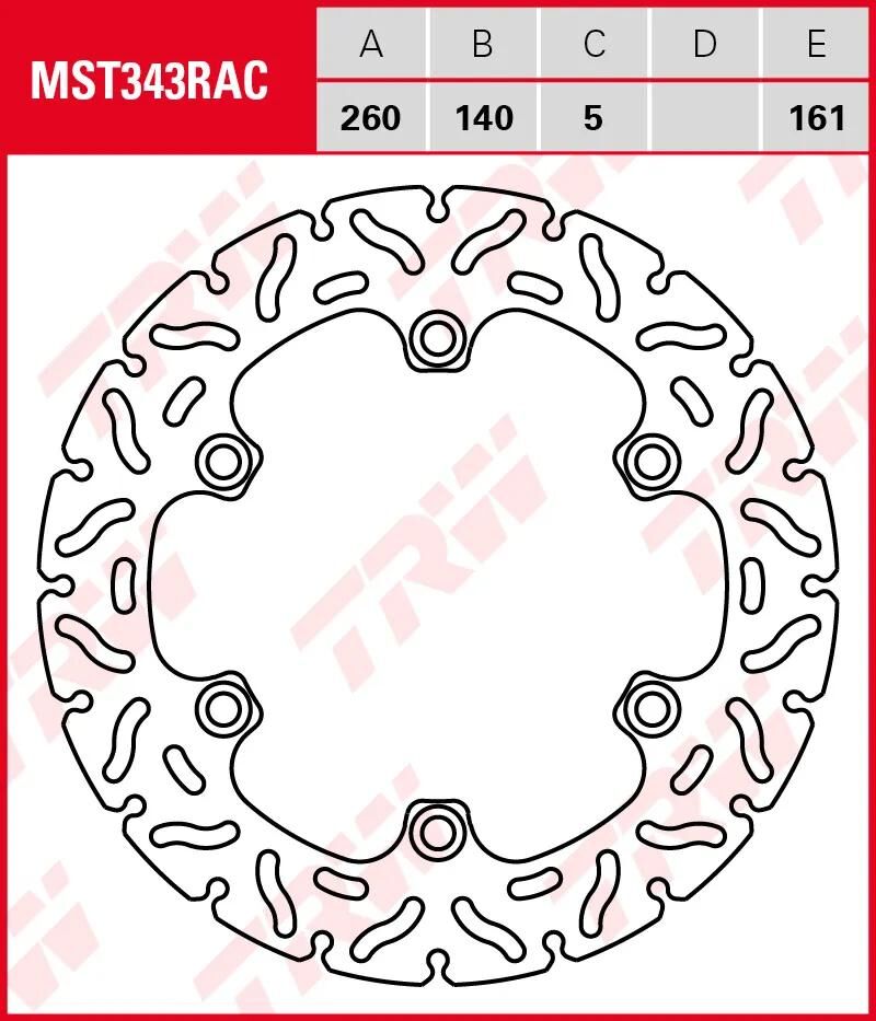 TRW bremseskive MST343RAC rotor MST343RAC stiv