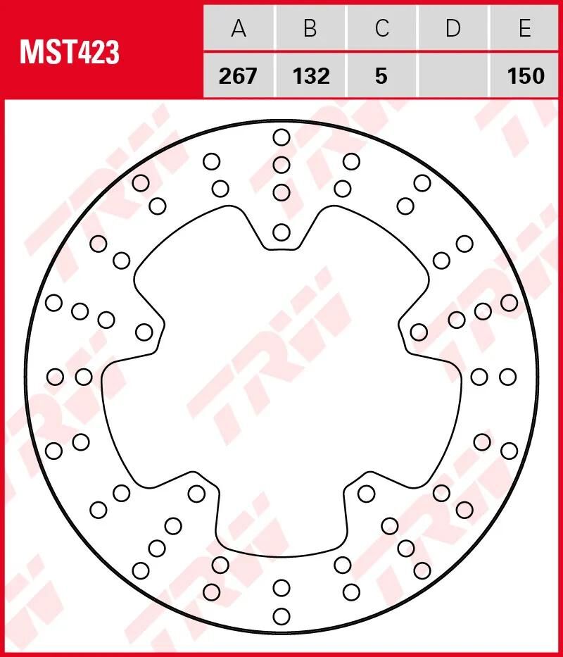 TRW bremseskive MST423 rotor MST423 stiv