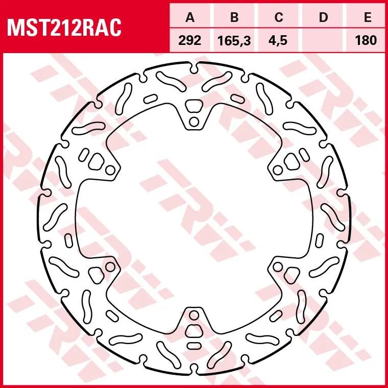 TRW bremseskive mst212rac rotor mst212rac stiv