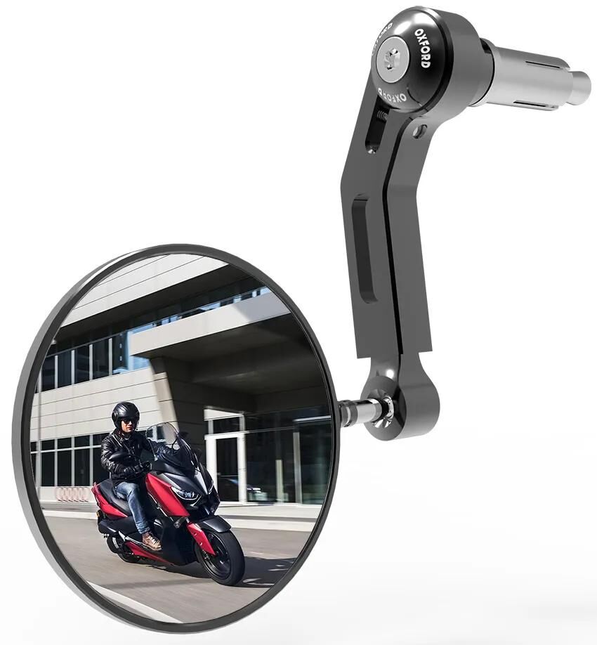 Oxford spejlstang ende premium aluminium styr spejl aluminium sort højre