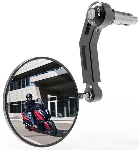 Oxford spejlstang ende premium aluminium styr spejl aluminium sort højre