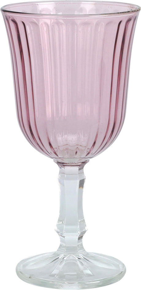 Vinglas pink ribbet 240 ml æske med 6 stk