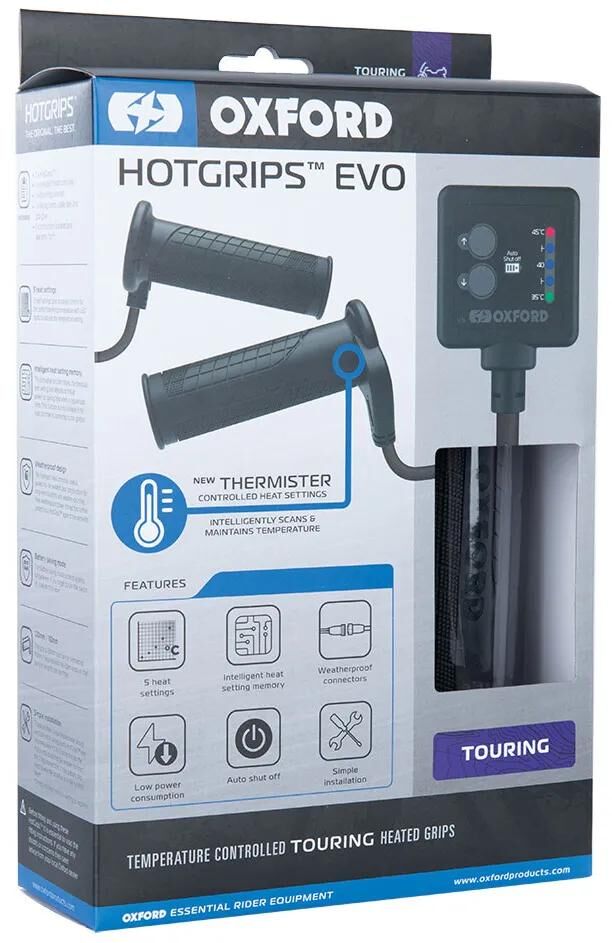 Oxford varmegreb hotgrips evo opvarmede greb evo t 22+25mm åben 5-trins