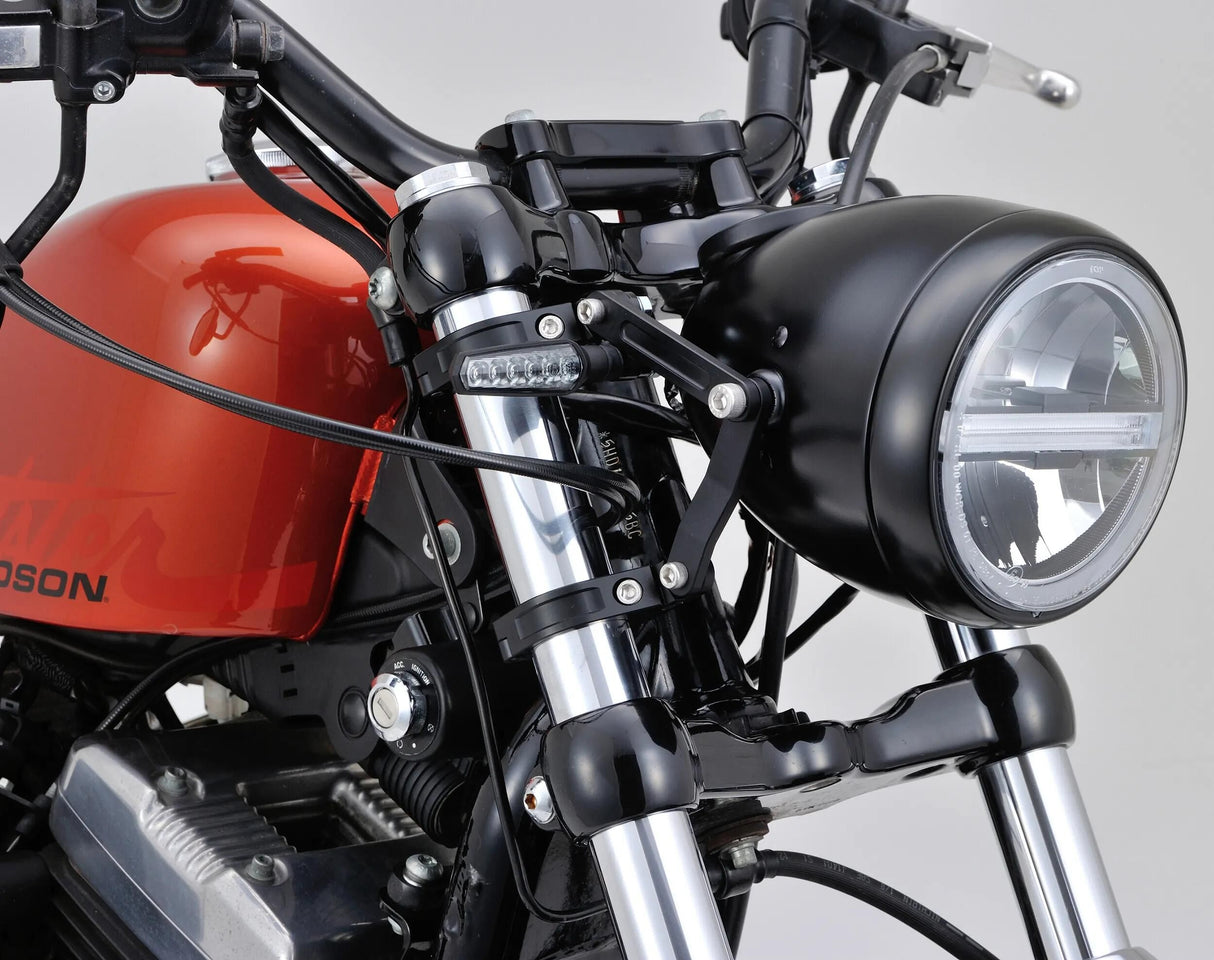 Daytona forlygteholder dobbeltakset beslag sh. aluminium 39mm sw justerbar