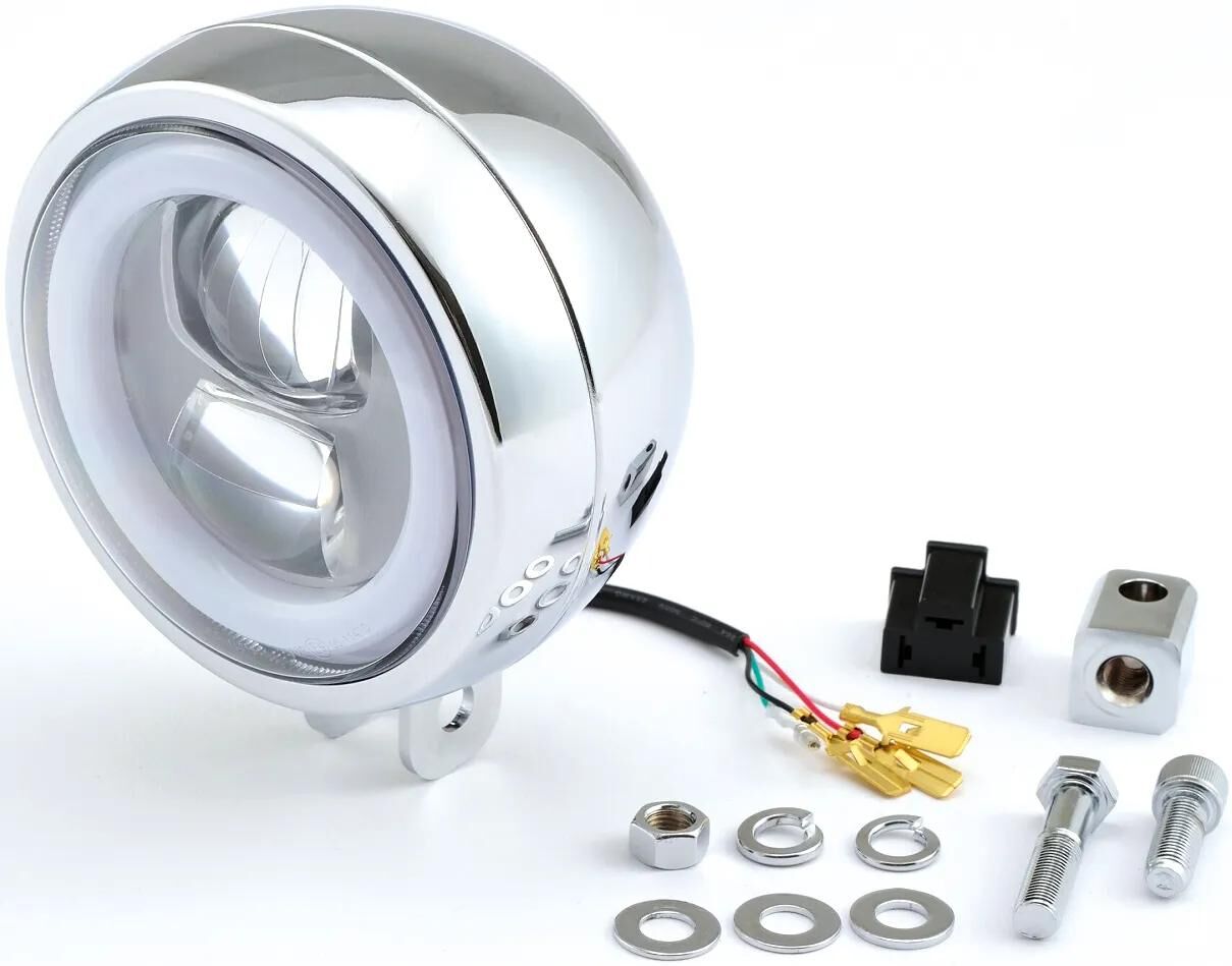 Daytona hovedlygte led forlygter led 12mm chr, bund