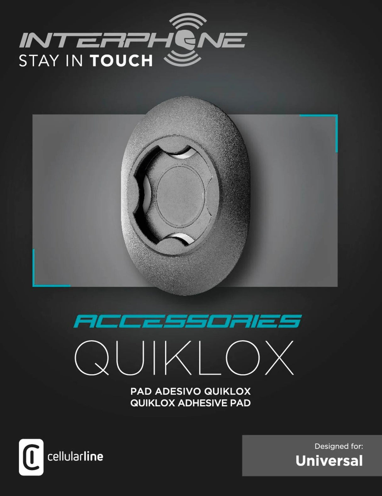 Interphone mobiltelefon holder quiklox quicklox plade z. selvklæbende mobiltelefon ba
