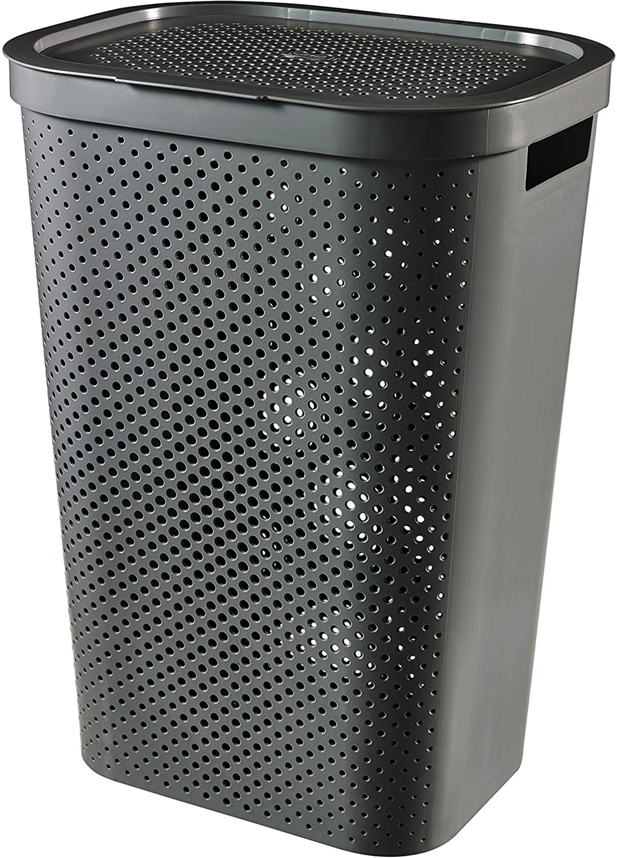 Curver infinity genbrugte dots vasketøjskurv med låg - 60l - antracit