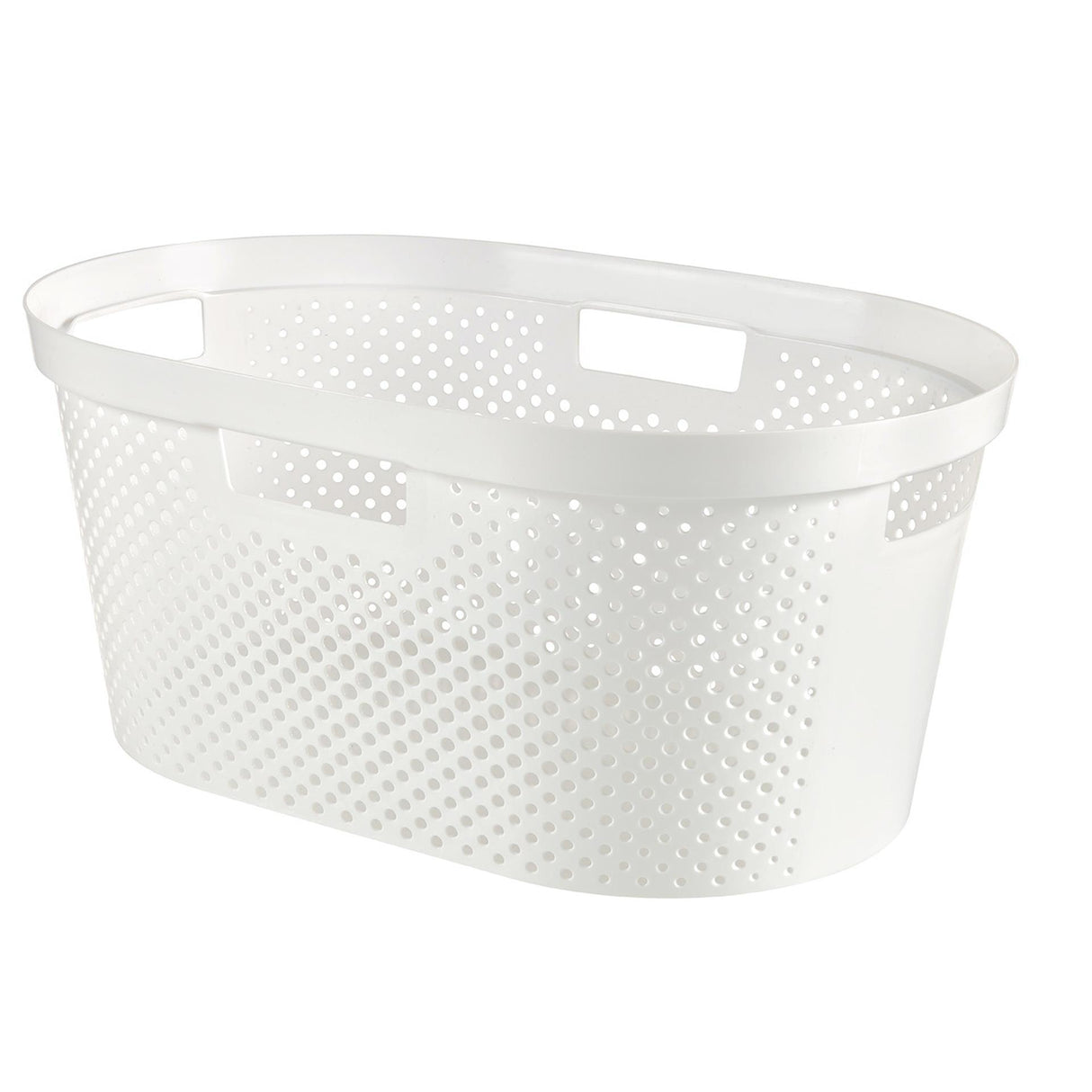 Curver infinity dots genbrugt vasketøjskurv 40 liter hvid 59x39x26cm