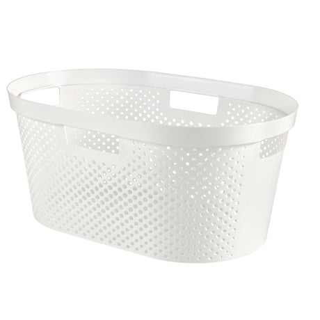 Curver infinity dots vasketøjskurv 40l hvid