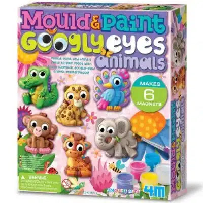 4m håndværk - hæld og maling - dyr med googly øjne - 6 skabeloner - kreativt legetøj - 5 år