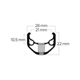 Ryde fælg zac 421 28 29 622*21c aluminium - 36 huller 14g - sort slebet