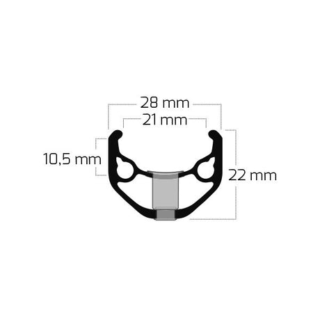 Ryde fælg zac 421 28 29 622*21c aluminium - 36 huller 14g - sort slebet