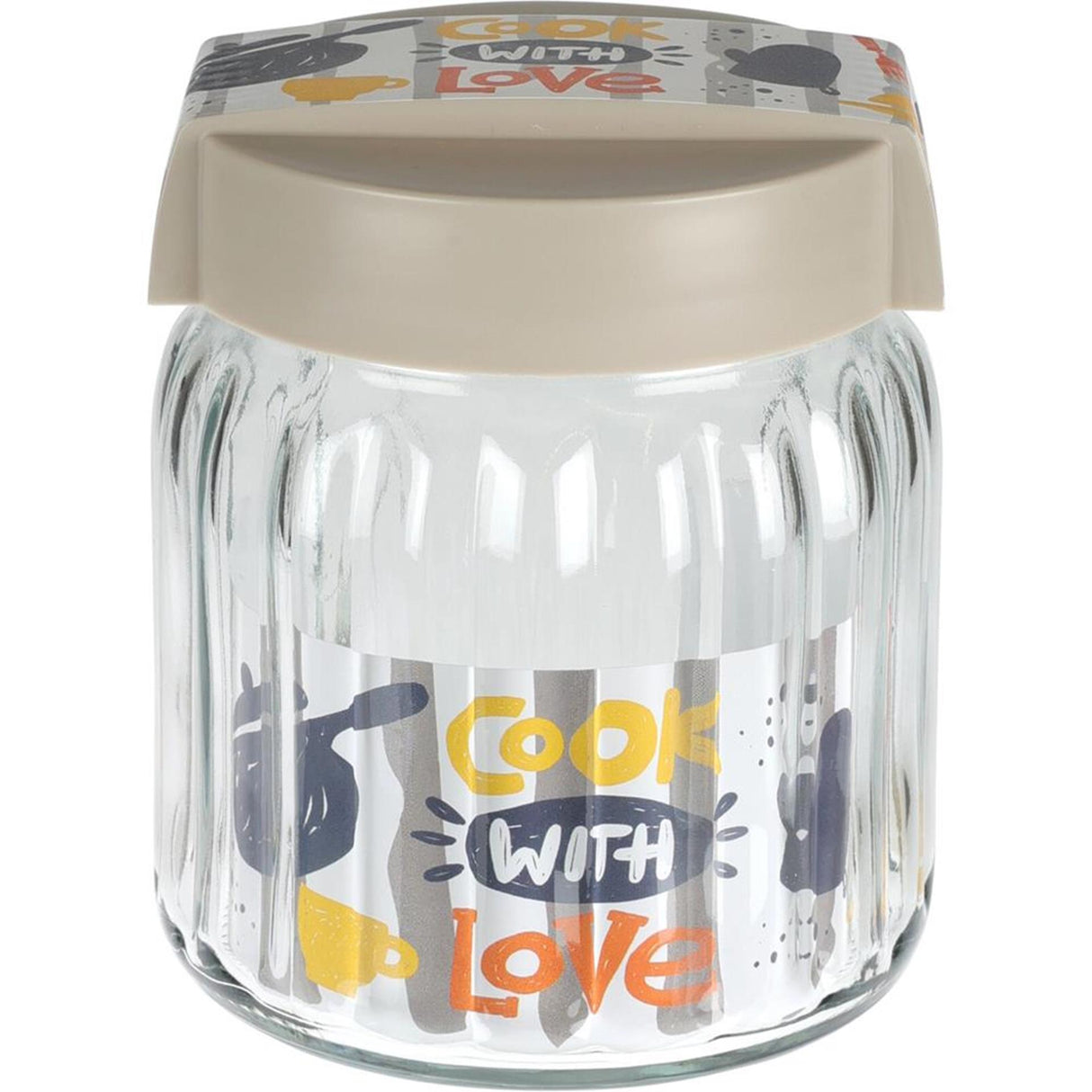 Fremragende husholdningsbeholder glas 1l med låg