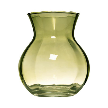 Øse glas yves swirl belly vase grøn ø11xh13cm