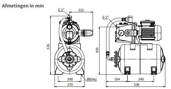 Kinpumps producten hydrofoor pomp hrd 100 25