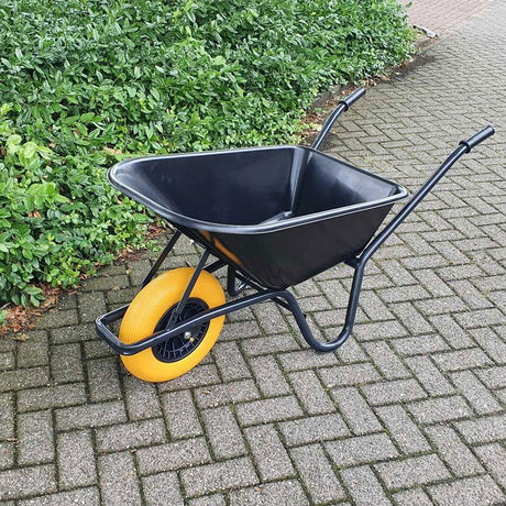 Mm producten kruiwagen 85l kunstst bak zwart gedemonteerd nml wiel 1