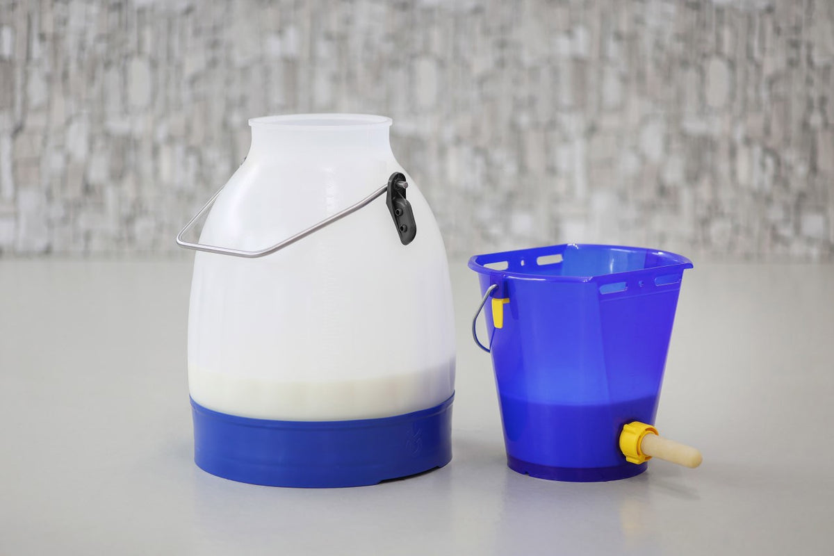 Produkter kalvespand plast fladtrykt bare blå gennemsigtig