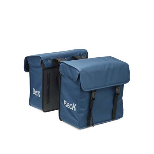 Tas dubbel beck canvas small 30l. blauw