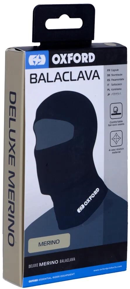 Oxford balaclava stormhætte deluxe merino sort