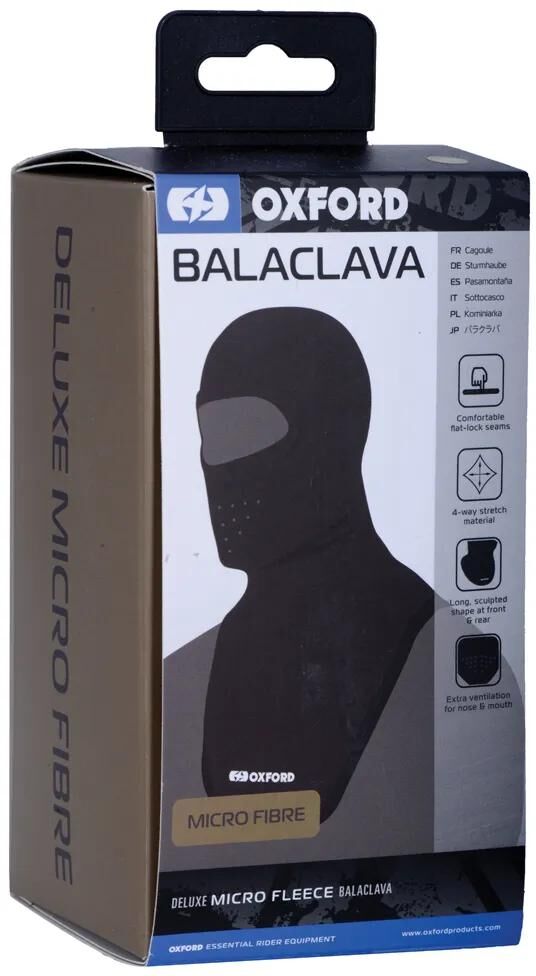 Oxford balaclava stormhætte deluxe mirco fiber sort