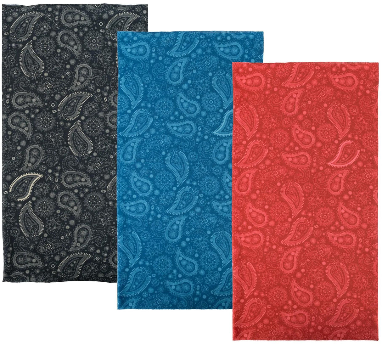 Oxford multifunktionelt stykke comfy halstørklæde comfy paisley rød 3-pak