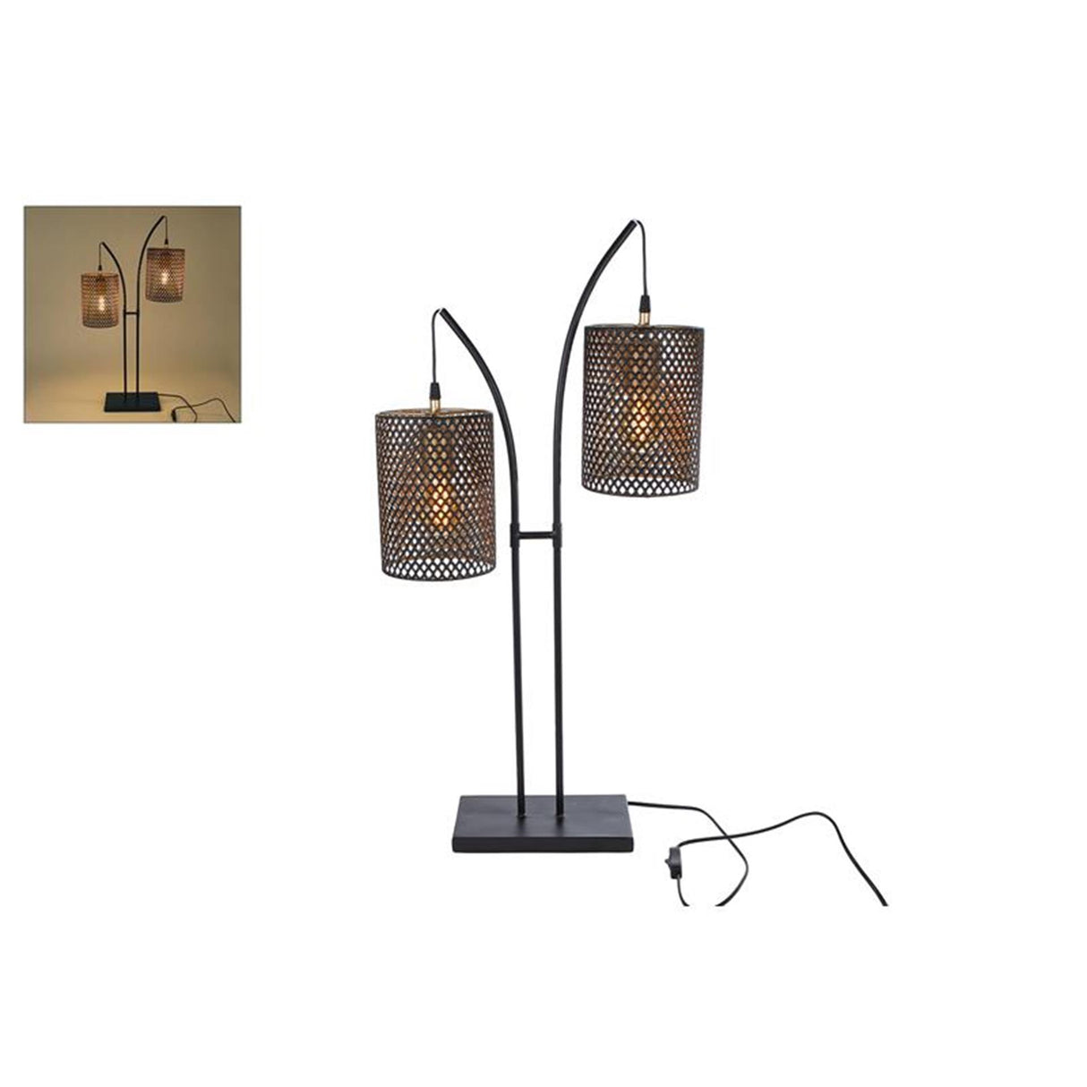 Cosydecor stålampe Joop sort 20x53x76cm