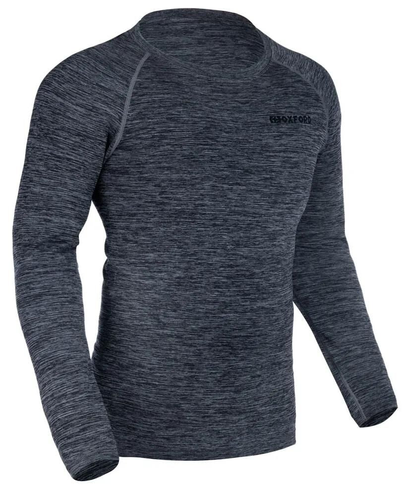 Oxford longshirt avanceret basislag funktionel skjorte langærmet l xl grå