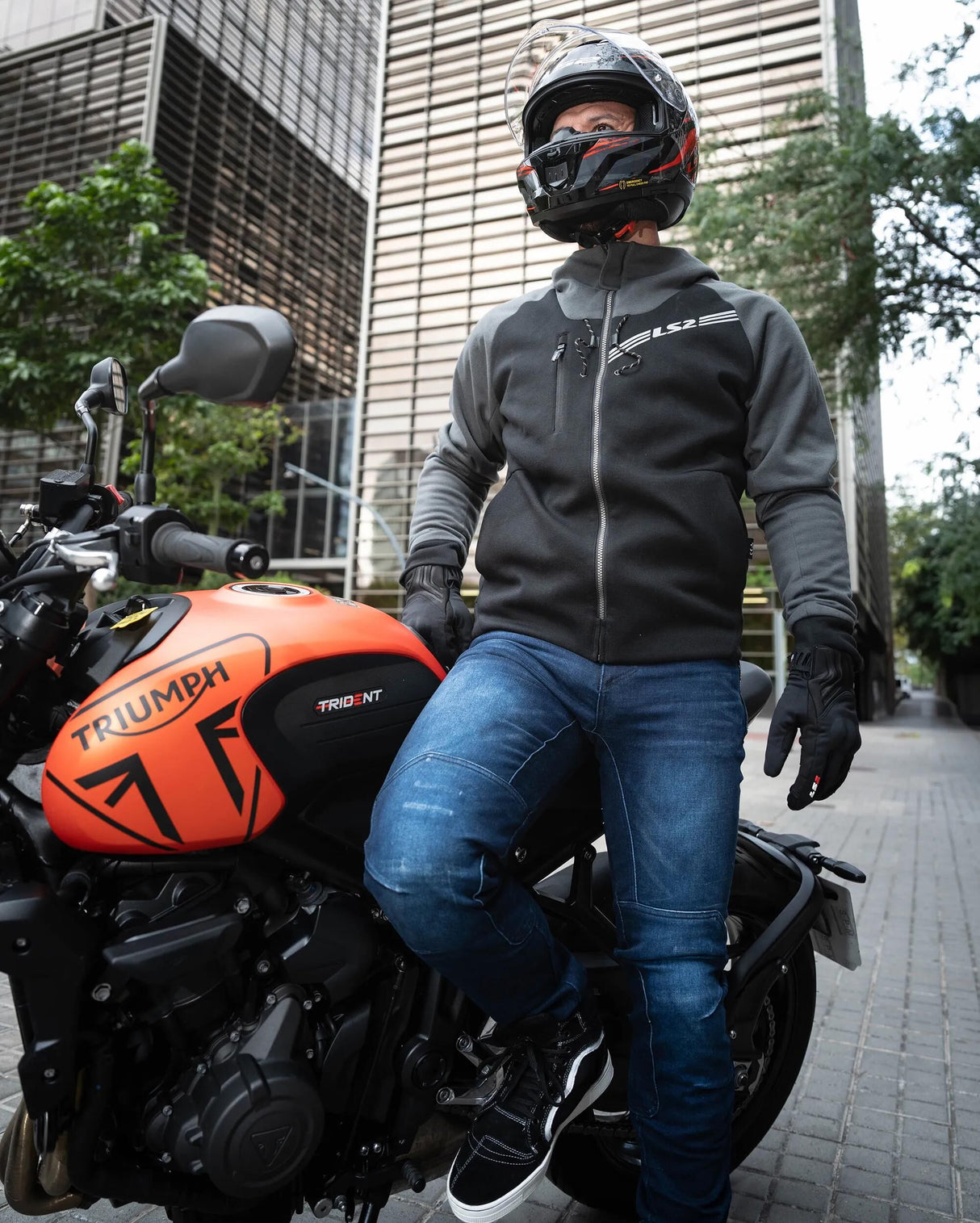 Ls2 jacke throttle jacket throttle man sort mørkegrå xxl