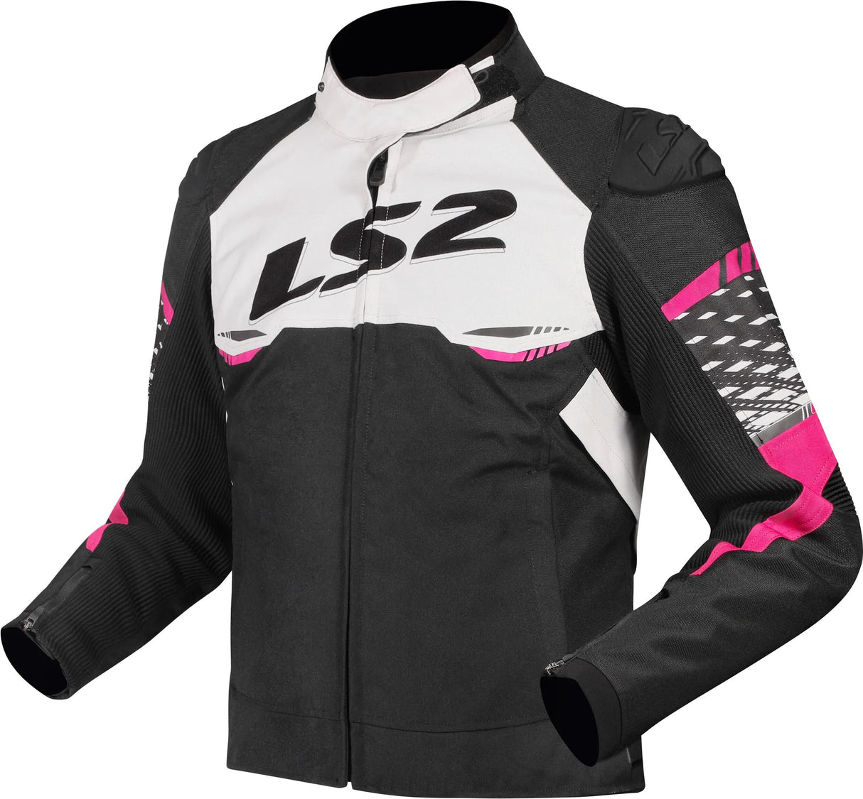Ls2 jakke apex jakke apex dame sort hvid pink gr. s