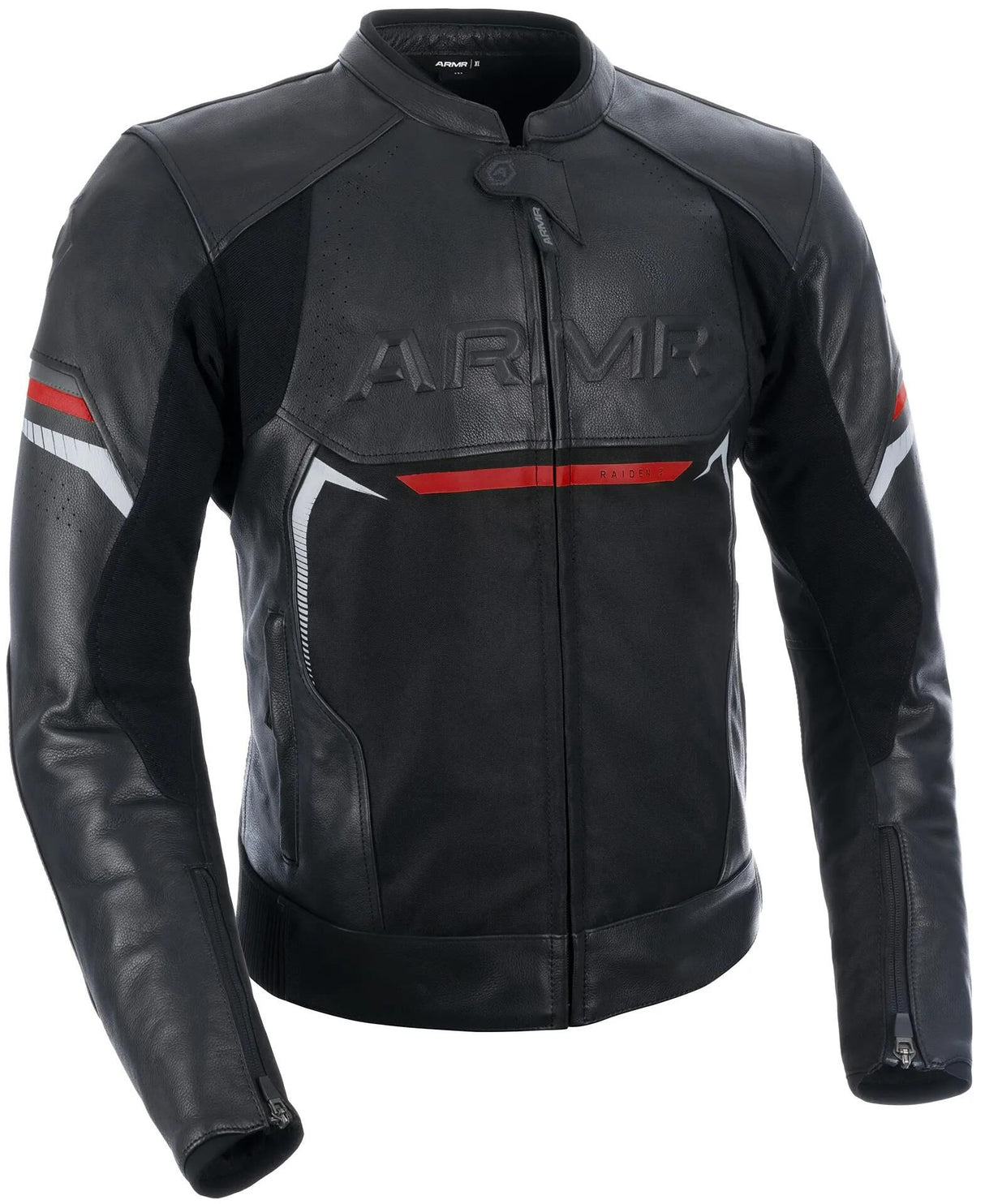 Armr lederjacke raiden 3.0 læderjakke raide 3.0 ms sort rød gr.3xl