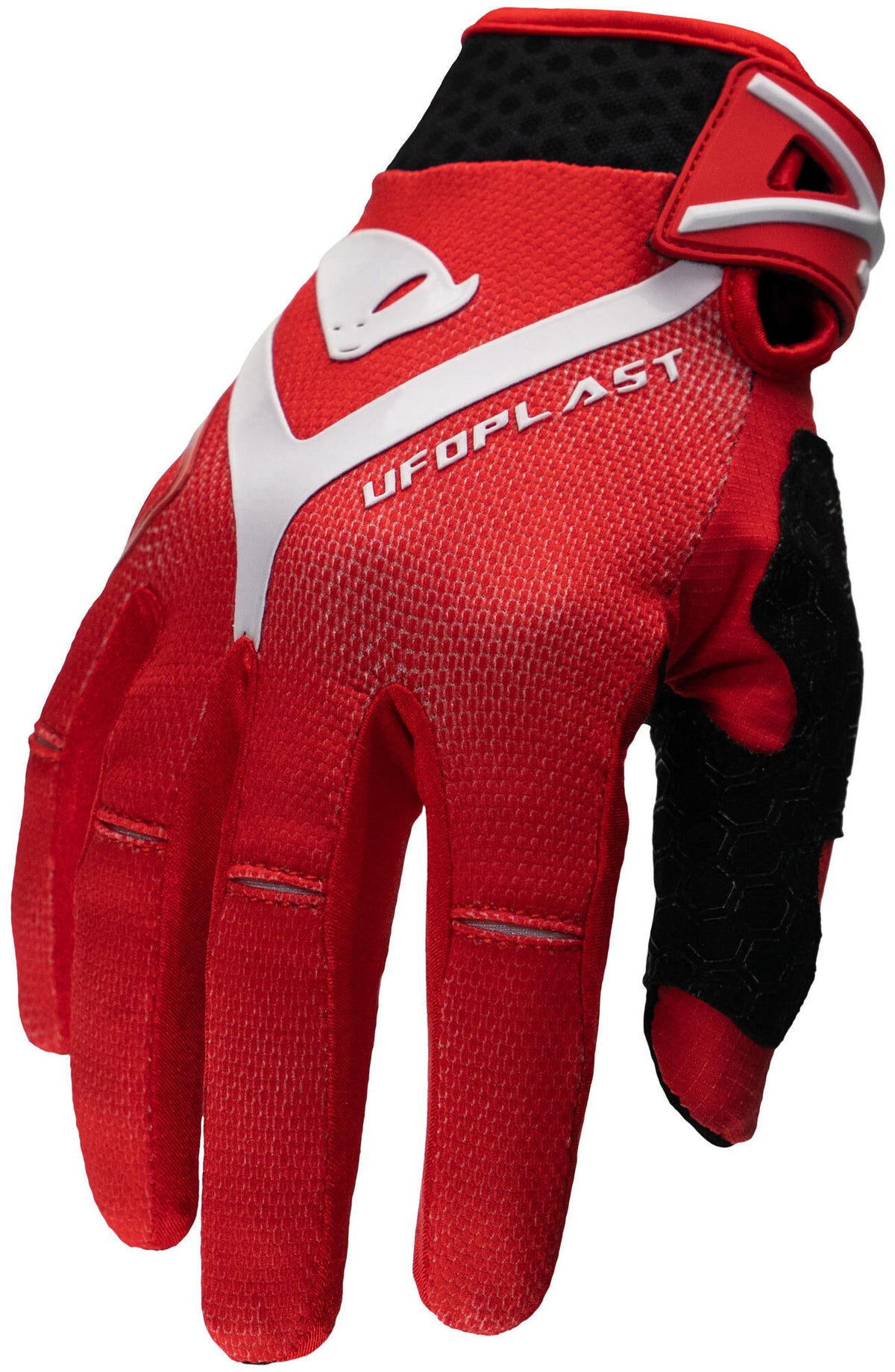 UFO tisser hayes motocross handske. handsker ufo hø rød hvid gr. xl