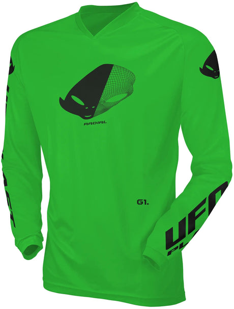 Ufo plast jersey mx radial børne trøje ufo rad neon grøn gr. xxs