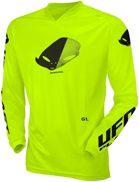 Ufo plast jersey mx radial børne trøje ufo rad neon gul gr. s