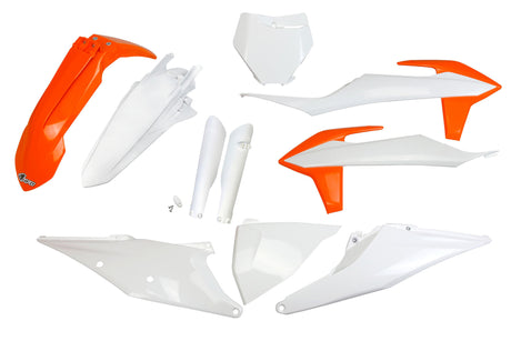 UFO Plast Verkleidungssatz Trim Kit UFO KTM OEM Orange Hvid