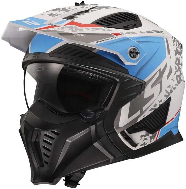 Ls2 modulær hjelm af606 drifter devor hjelm drifter devor hvid blå mat gr. xxl