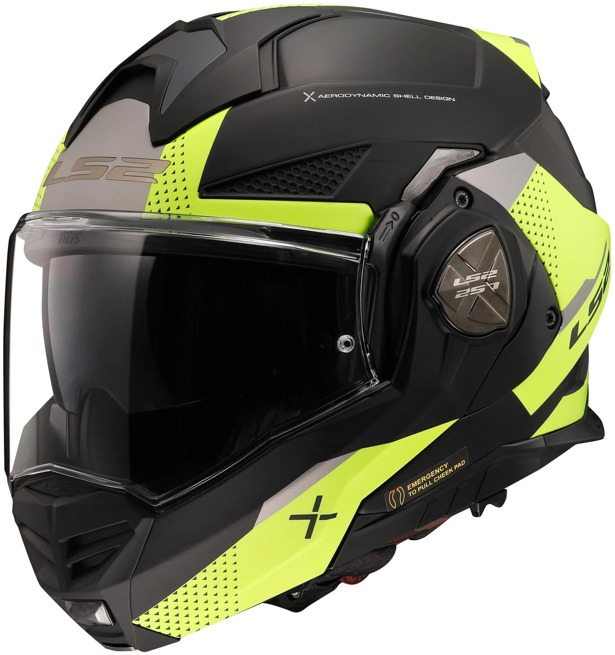 Ls2 klaphelm ff901 advant x oblivion hjelm advant x obliv bw neon gul mat gr. x